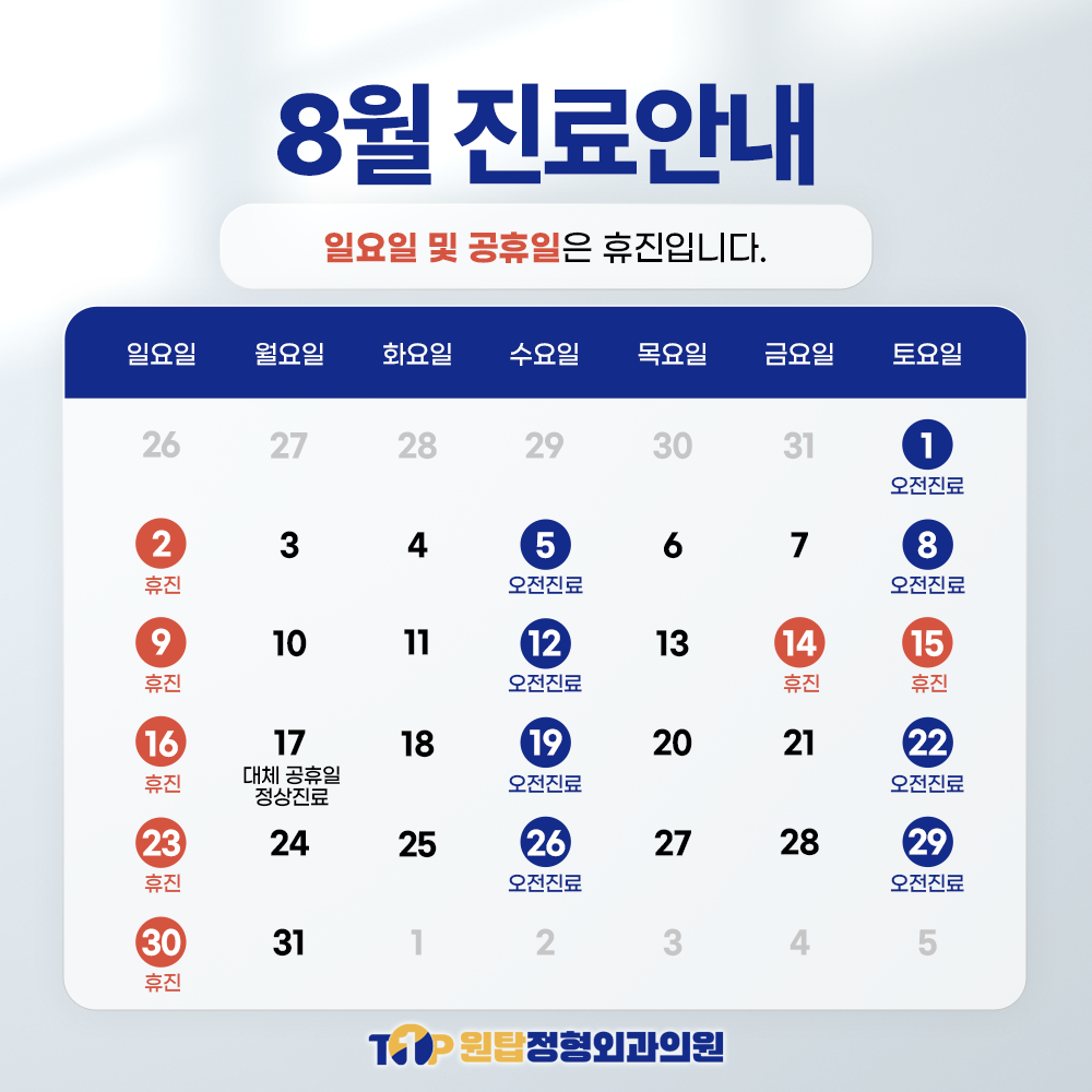 8월 진료안내